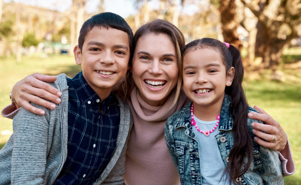 mother with her children