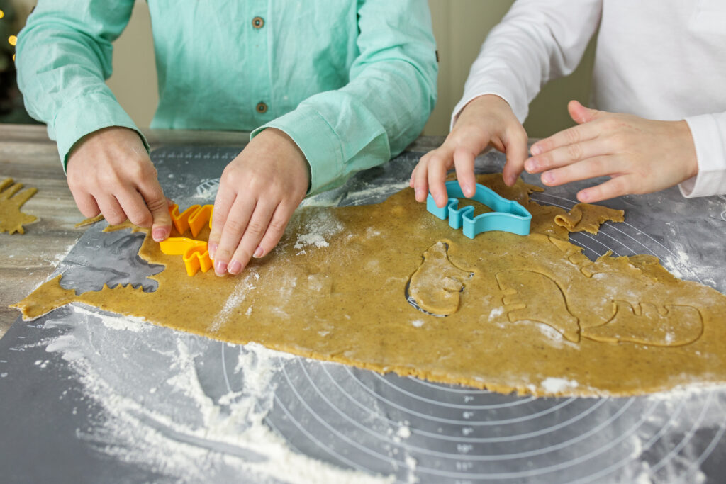 children playing dough