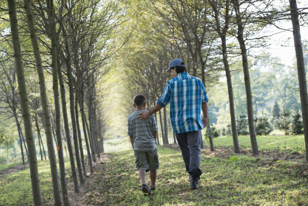 father and step child having alone time