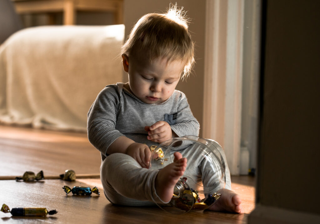 baby boy playing