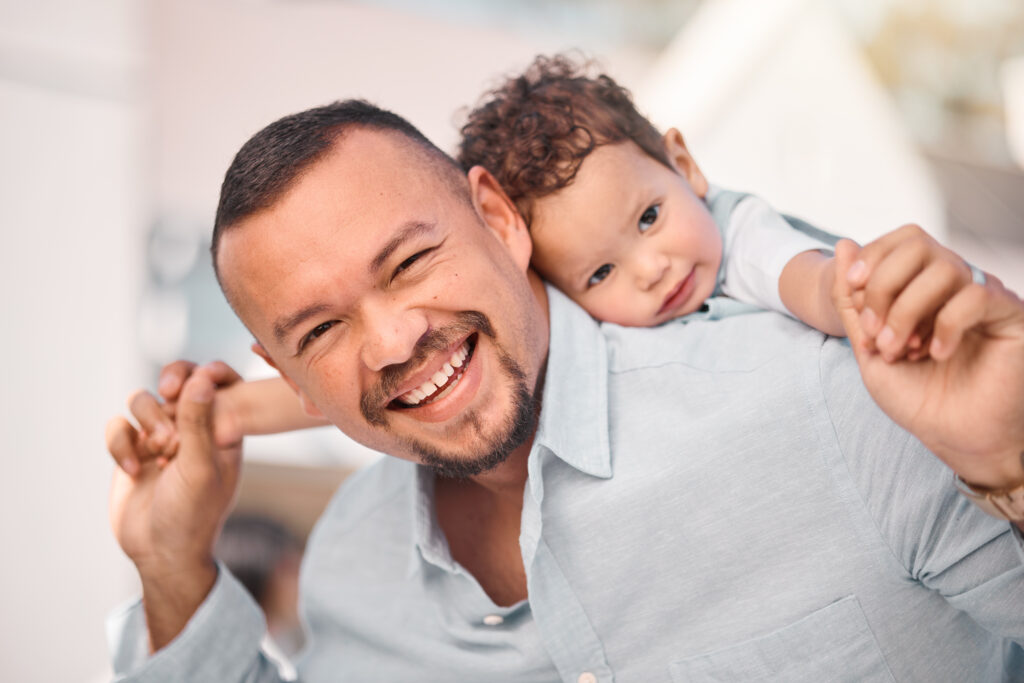 happy father with son