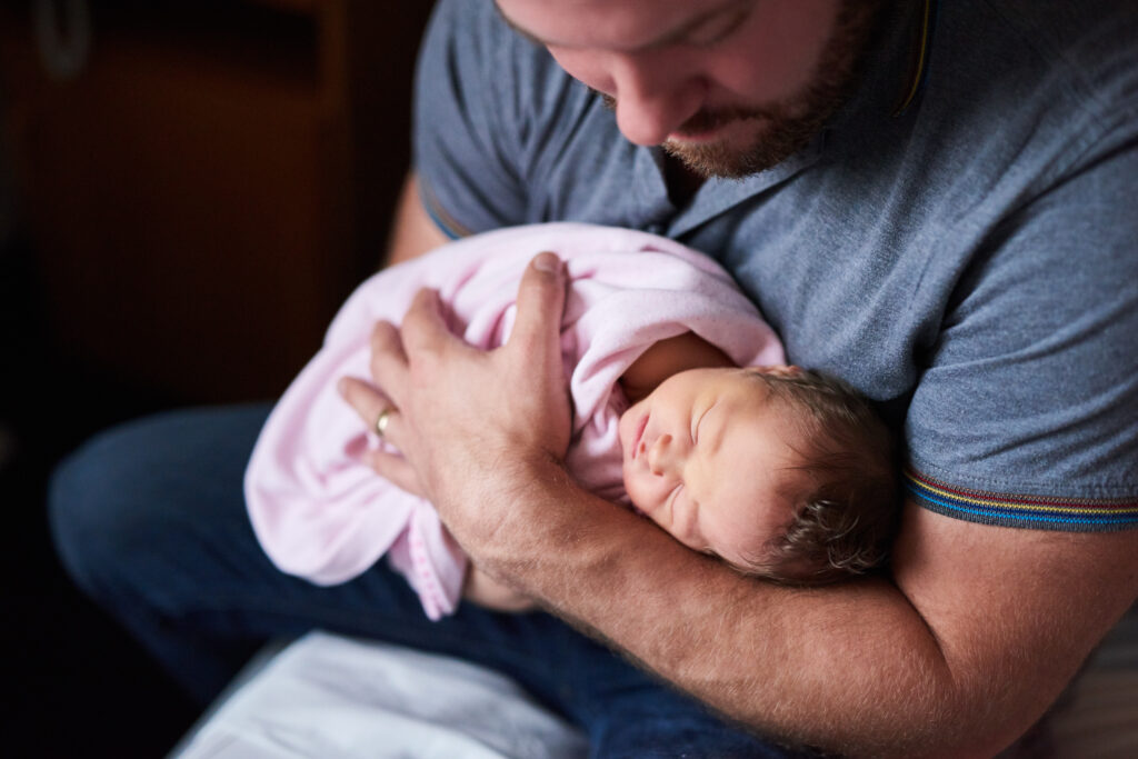 first time father with baby