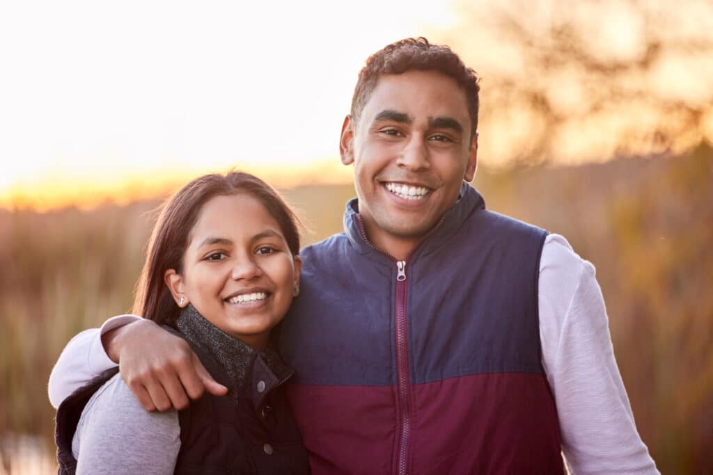 young couple having a good