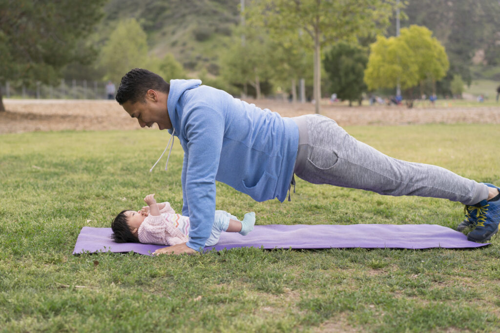 working out with a newborn dad​

